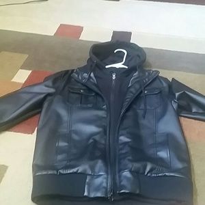 OBEY black leather jacket
