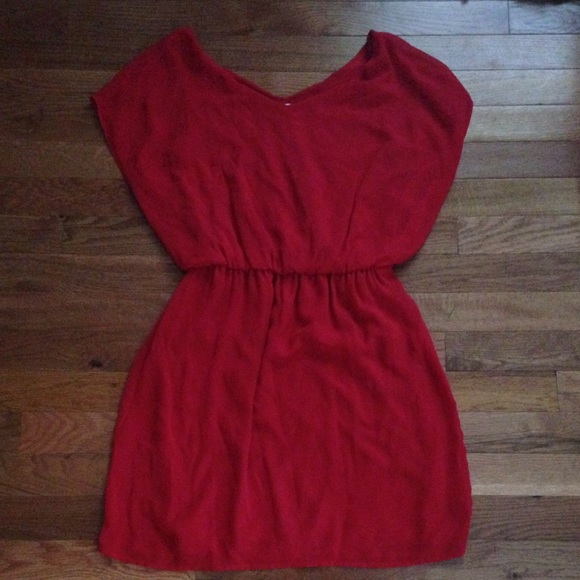 Bright red dress!