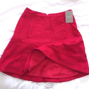 Red Anthropologie Size 6 red wool skirt w/ tag