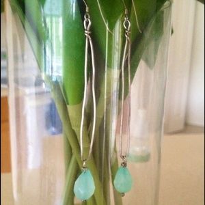 Long Mint Tear Drop Earrings