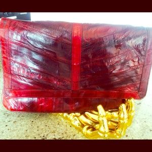 Vintage Eel Skin Handbag (Red)