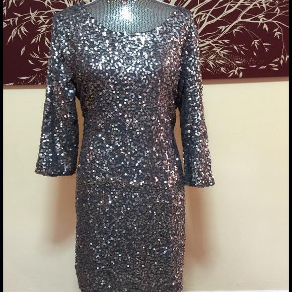 Silver sequin dress