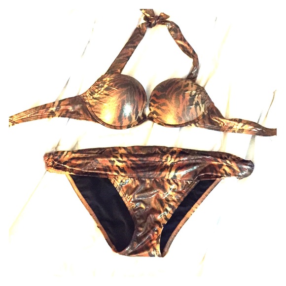 Shimmery Tiger print VS Bikini Top