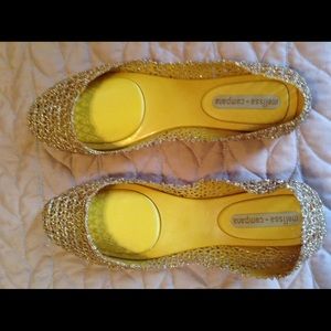 Brand new gold glitter melissa campana