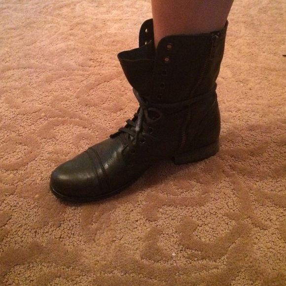 Black combat boots