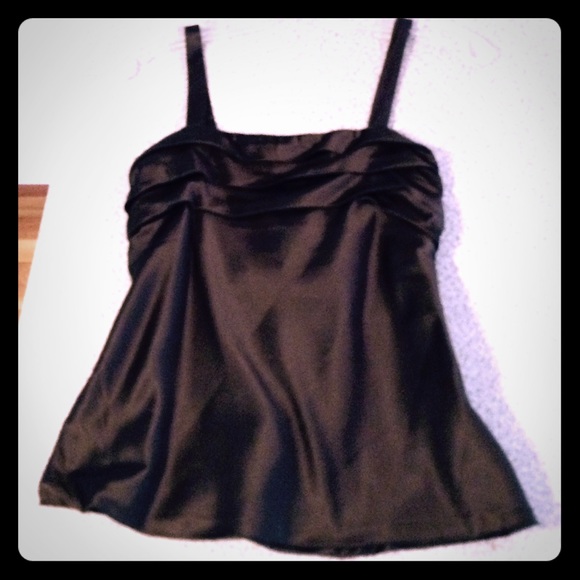 Limited Deep Brown Silky Camisole w Ruching - Picture 1 of 4