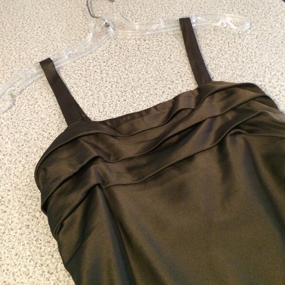 Limited Deep Brown Silky Camisole w Ruching - Picture 2 of 4