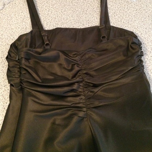 Limited Deep Brown Silky Camisole w Ruching - Picture 4 of 4