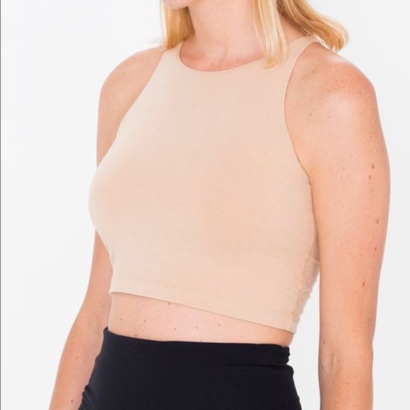 Nude sleeveless crop top