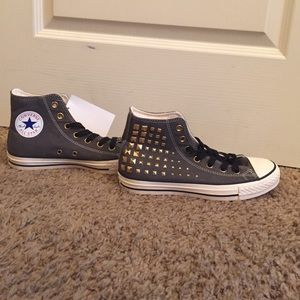 Grey and gold Converses