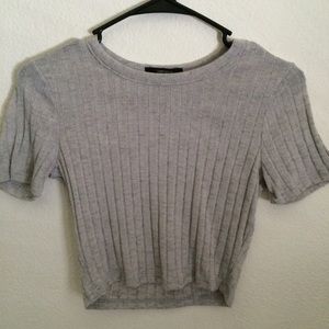 TRADED Grey ribbed crop top (brandy dupe)