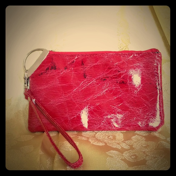 Red Patent Leather Wristlet