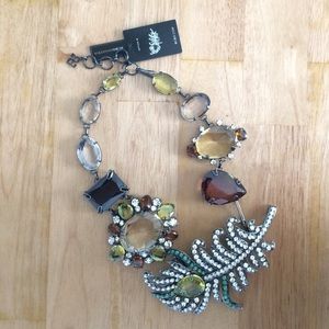 BCBG Multi Colored Necklace with Detachable Brooch