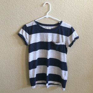 Blue and White Striped Shirt