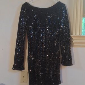 Black Sequin Body-con Dress
