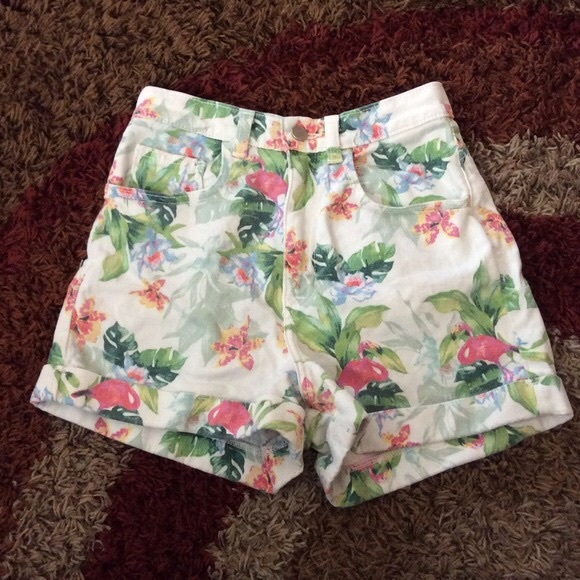 American apparel patterned high waisted shorts