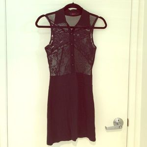 Motel black lace bandage dress