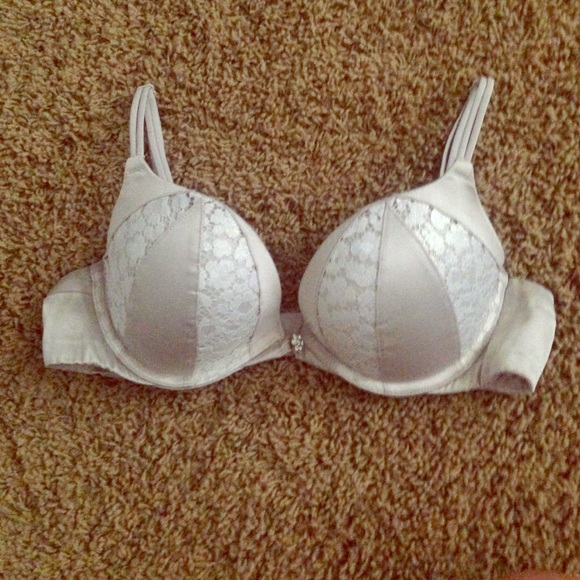 VS silver and lace push-up bra