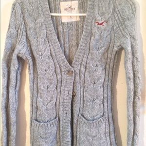 Hollister Grey Cable Knit Sweater
