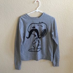 Grey Sweater with Snoopy Design