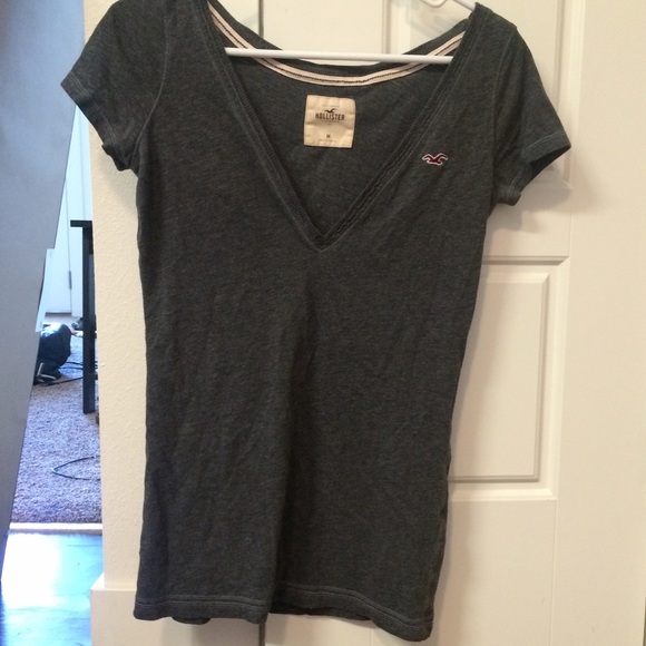 Gray Hollister short sleeved v-neck