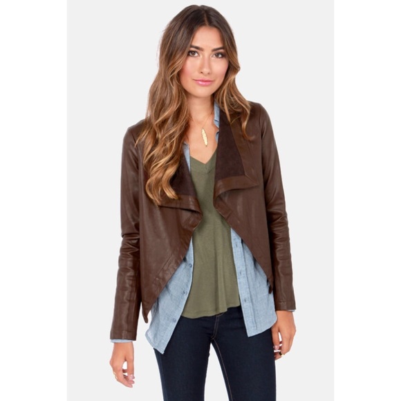 BB Dakota Jasper Brown Vegan Leather Jacket