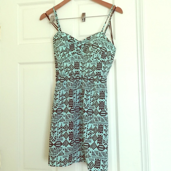 Light blue and black tribal print dress - Picture 1 of 3