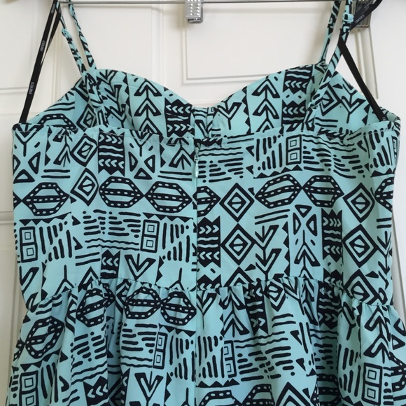 Light blue and black tribal print dress - Picture 3 of 3