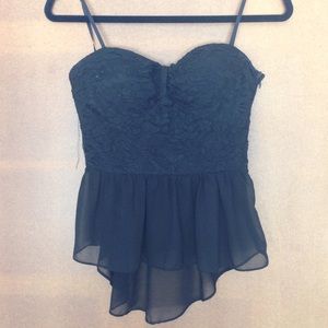 Black lace tube top