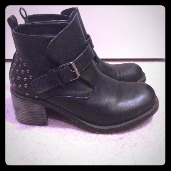 Black studded biker boots