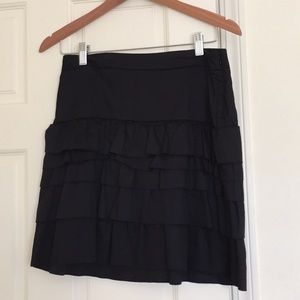 Black skirt tiered ruffles