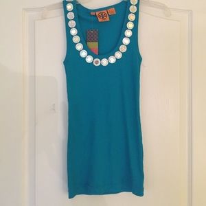 Tory Burch tank top. Sz S. NWT. 40.00. Was $125.00