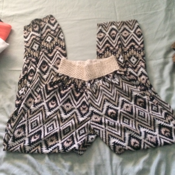 Black flowey tribal pants