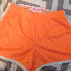 Orange mesh shorts