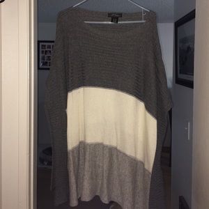Grey and white poncho