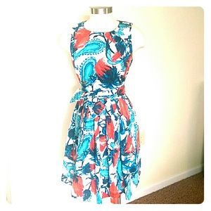 Printed Talbots petite A-line dress