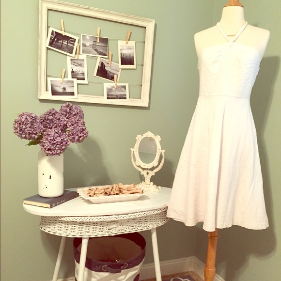J.Crew White Halter Top Cotton Dress (Size 4)