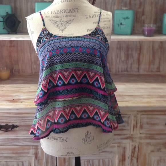 NWOT "Eclipsed" tiered chiffon top - Picture 1 of 2