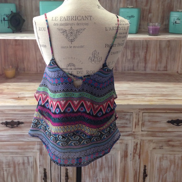 NWOT "Eclipsed" tiered chiffon top - Picture 2 of 2