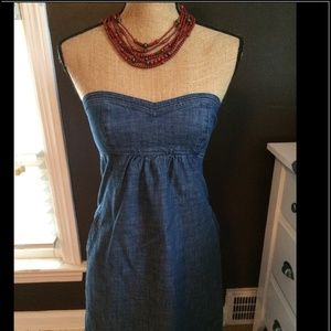 American Eagle strapless sweetheart denim dress