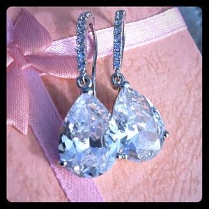 Crystal Teardrop Diamond Earrings