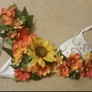 Flower rave bra