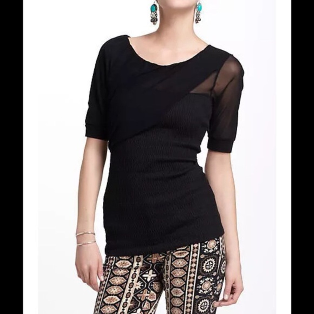 Anthropologie black blouse top size extra small - Picture 5 of 5