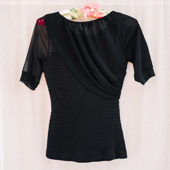 Anthropologie black blouse top size extra small - Picture 2 of 5