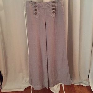 Anthropologie Linen Sailor Pants NWOT