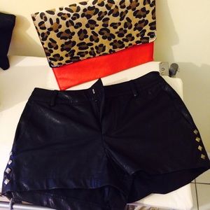 Red, Blk, Cheetah Clutch & Leather Studded Shorts!