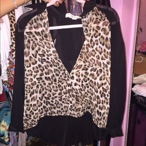 Leopard chiffon top