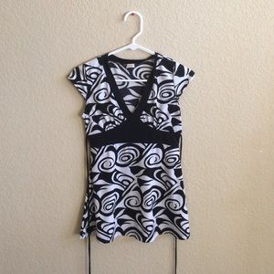 Fancy Black and White Blouse