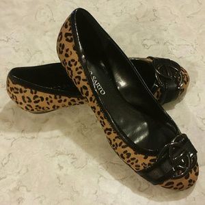 Leopard & Black Leather Flats