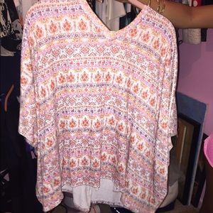 Pink hooded poncho